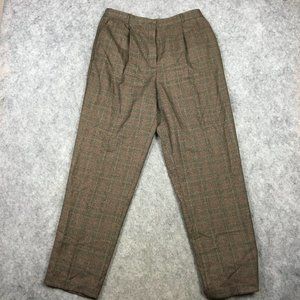 Dressbarn Dress Pants 14 Pleated High Rise Tapered Glen Check Houndstooth Career